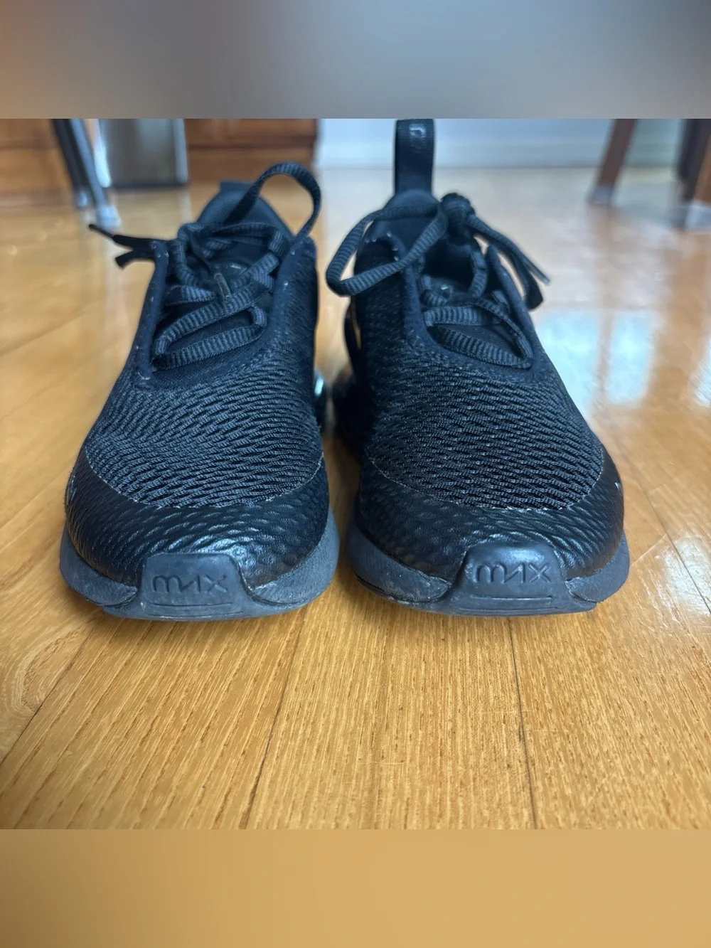 Nike Air Max 270 Sneakers Youth Boys Shoes Girls Sz 1Y GS Low Triple Black Kids